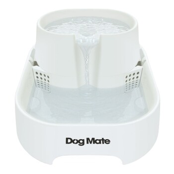 Dog Mate Großer zweistufiger Trinkbrunnen für Haustiere, sechs Liter, Weiß (385E)