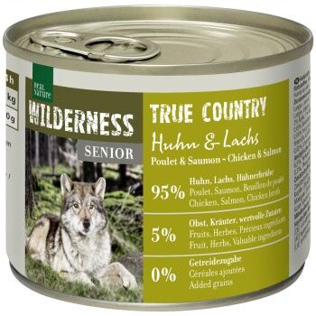 REAL NATURE WILDERNESS Nassfutter für Hunde Senior True Country, Huhn und Lachs 24x200 g