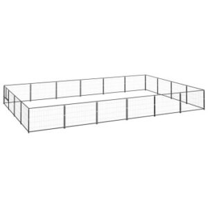 VidaXL Hundezwinger Stahl schwarz 6 m, 4 m, 70 cm