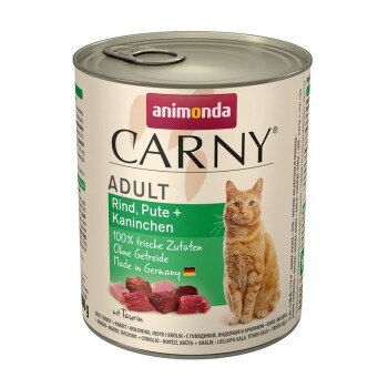 animonda Carny Nassfutter Katze Adult Rind, Pute und Kaninchen 6x800 g