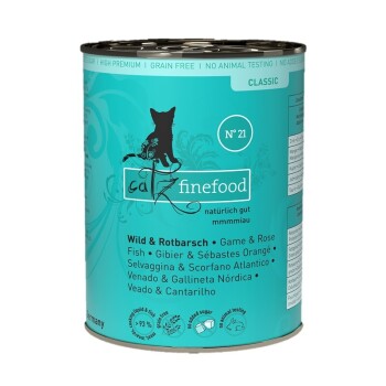 Catz finefood Nassfutter Katze Classic Adult No. 21 Wild und Rotbarsch 6x400 g