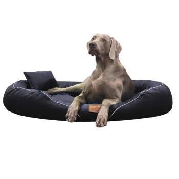 Tierlando TIFFANY Couture - Orthopädisches Hundebett schwarz 1,75 m, 20 cm, 1,15 m