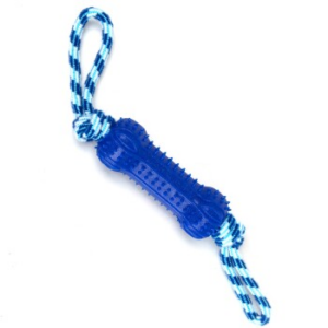 nobleza Hundespielzeug – Zerrseil mit Knochen, robust & zahnfreundlich, in 3 Farben blau