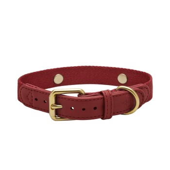 Barkalot Hundehalsband Veganes Leder burgunder XS