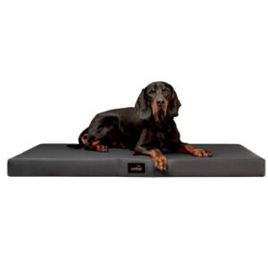 Tierlando ® Orthopädische Hundematratze ALICE EASY CLEAN Kunstleder Hundebett schwarz/ graphit 1,5 m, 9 cm, 1 m