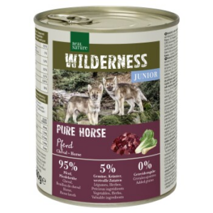 REAL NATURE WILDERNESS Nassfutter für Hunde Junior Pure Horse, Pferd 6x800 g