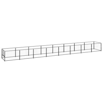 VidaXL Hundezwinger Stahl schwarz 8 m, 1 m, 70 cm