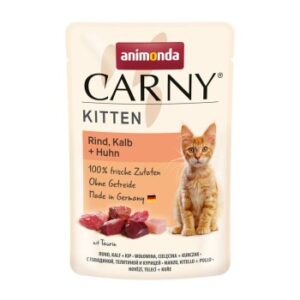 animonda Carny Nassfutter Katze Kitten Rind, Kalb und Huhn 12x85 g
