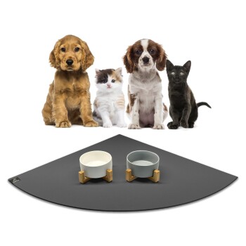 SANOZOO ® - Napfunterlage Eckrund - Öko-Tex und Made in Germany grau 80 cm, 80 cm