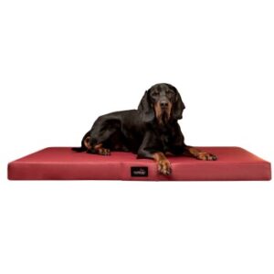 Tierlando ® Orthopädische Hundematratze ALICE EASY CLEAN Kunstleder Hundebett dunkelrot 1,2 m, 9 cm, 90 cm