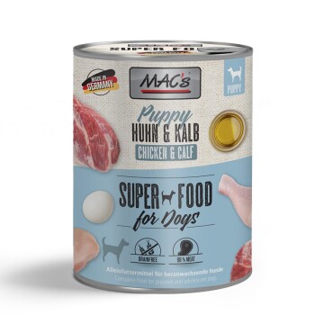 MAC's Nassfutter Hund Puppy Kalb und Huhn 6x400 g