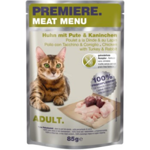 PREMIERE Meat Menu Adult Huhn mit Pute und Kaninchen 12x85 g