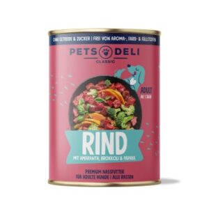 Pets Deli Nassfutter Hund Adult, Rind mit Brokkoli 6x400 g