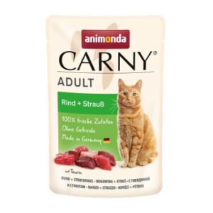 animonda Carny Nassfutter Katze Adult Rind und Strauß 12x85 g