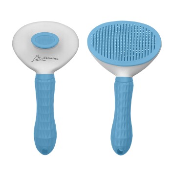 Petsation Tierbürste mit One-Touch-Reinigung blau