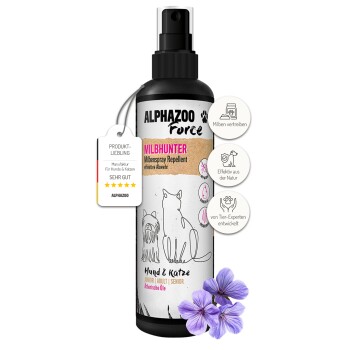 ALPHAZOO MilbHunter Milbenspray für Hunde & Katzen I Starkes Anti Milbenmittel 100 ml
