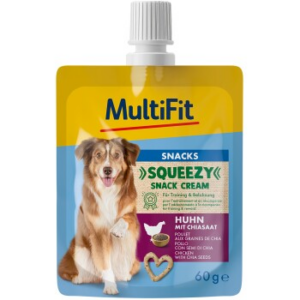 MultiFit Squeezy Snack Cream Huhn mit Chiasamen 10x60 g