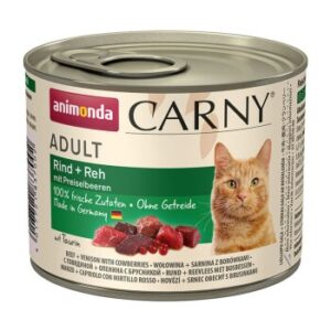 animonda Carny Nassfutter Katze Adult Rind und Reh mit Preisselbeeren 6x200 g