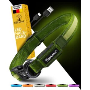 Tierhood Leuchtehalsband LED Halsband grün M