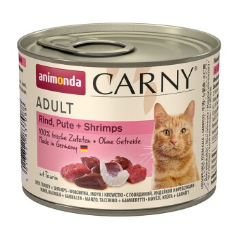 animonda Carny Nassfutter Katze Adult Rind, Pute und Shrimps 6x200 g
