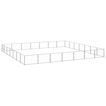 VidaXL Hundezwinger Stahl silber 7 m, 7 m, 70 cm