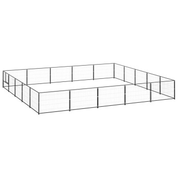 VidaXL Hundezwinger Stahl schwarz 5 m, 5 m, 70 cm
