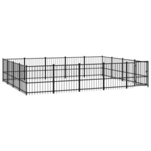 VidaXL Outdoor Hundezwinger Stahl 4,85 m, 3,88 m, 1 m