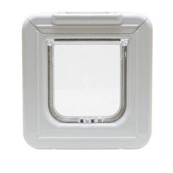 Cat Mate Elite I.D. Anhänger elektronische Katzenklappe mit 4-Wege-Verriegelung und Timer – Weiß (305 W)