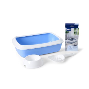 Savic Schalentoilette mit Rand Iriz Starter Kit weiss-hellblau