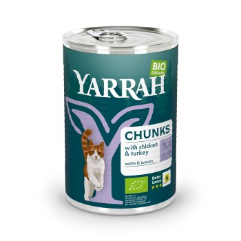Yarrah Adult Bio Bröckchen 12x405 g Truthahn und Huhn