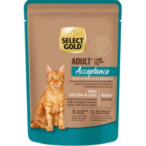 SELECT GOLD Adult Acceptance Huhn mit Leber & Lachs 12x85 g