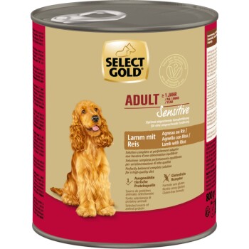 SELECT GOLD Sensitive Nassfutter Adult Lamm mit Reis 6x800 g