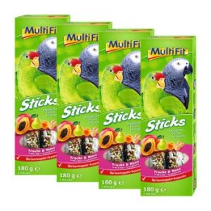 MultiFit Papagei Sticks 4x2er Frucht und Nuss